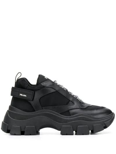 Prada Men's Pegasus Nylon %26 Leather Chunky Sneakers